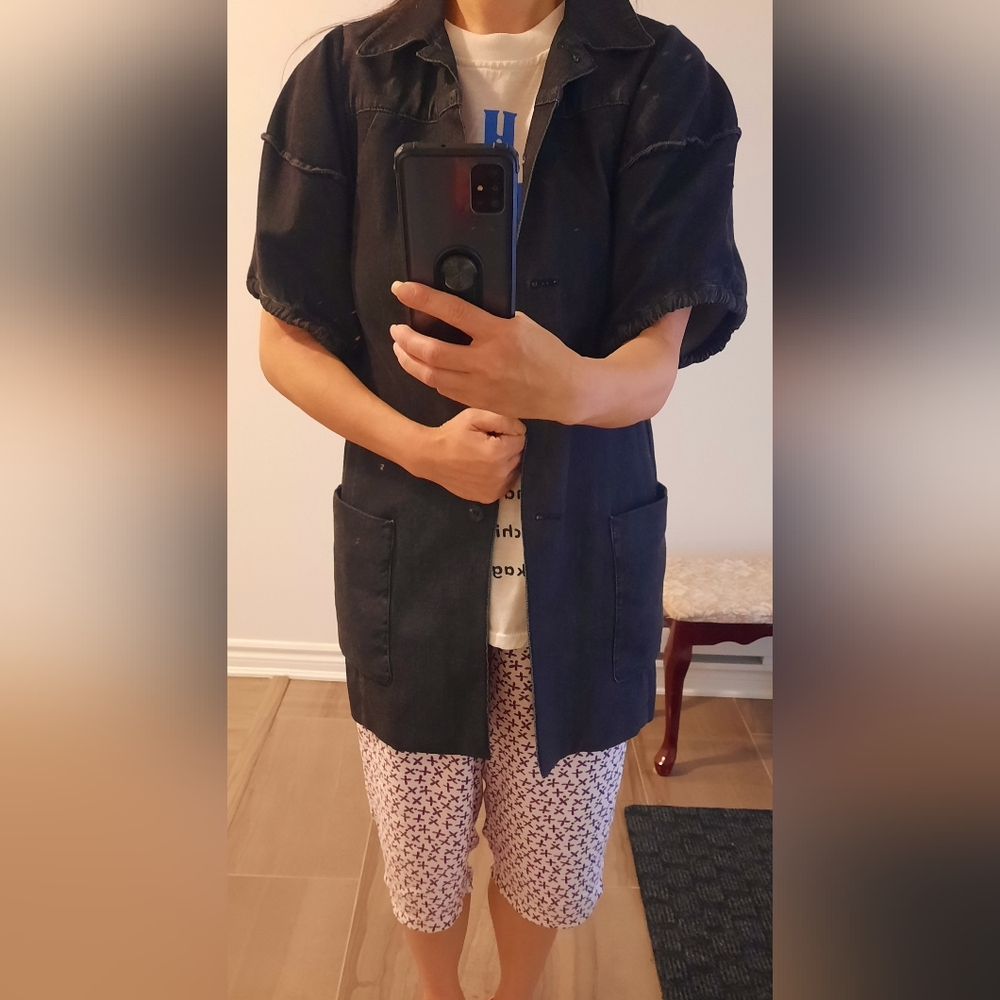 Vintage Miu Miu Black Demin Short-Sleeve Blazer